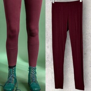 Gudrun Sjoden Leggings Womens Size XS Burgundy Layering Lyocell Stretch Pants